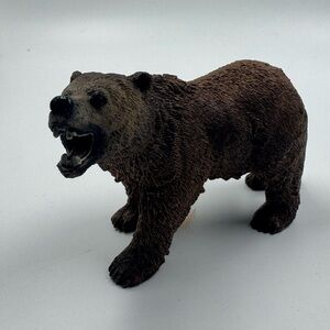 Schleich Grizzly Bear Brown Mouth Open Growling #14685 Roaring Realistic Figure